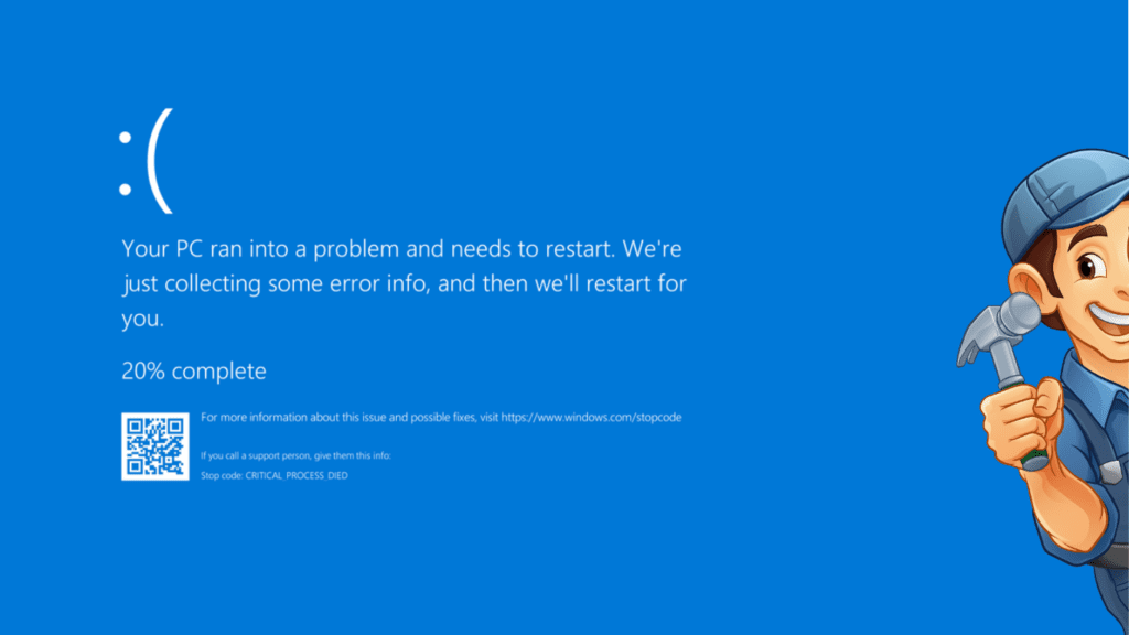 Tela azul de erro do Windows